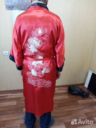 Халат двухсторонний, китайский шелк, размер 48-50