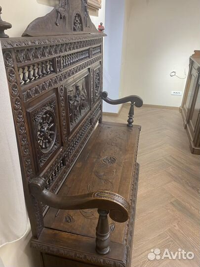 Скамья резная антикварная 19 века