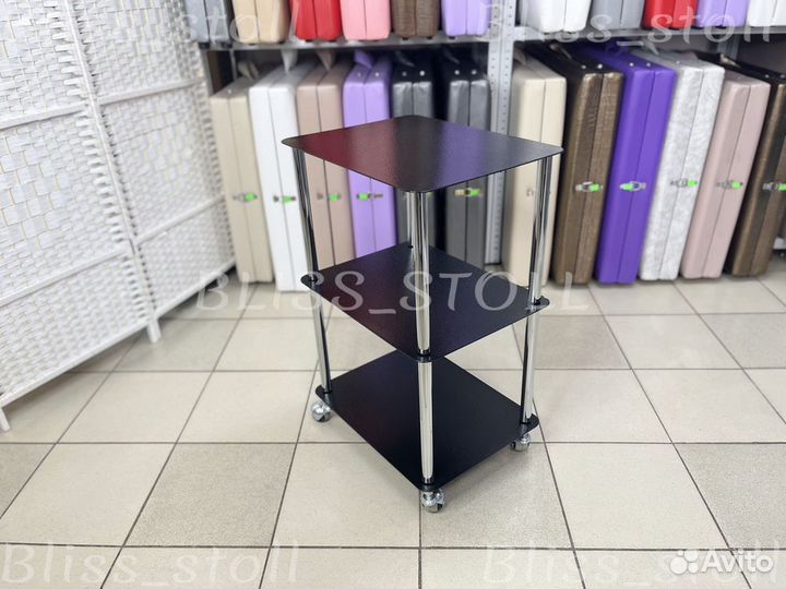 Этажерка на колесиках, стальная