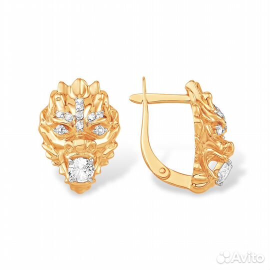 Серьги с фианитами