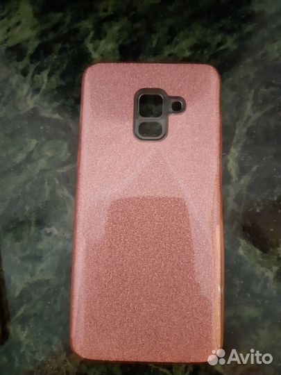 Силиконовый чехол с блестками Samsung Galaxy A8