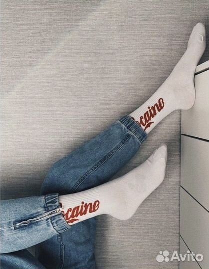 Высокие носки с принтом