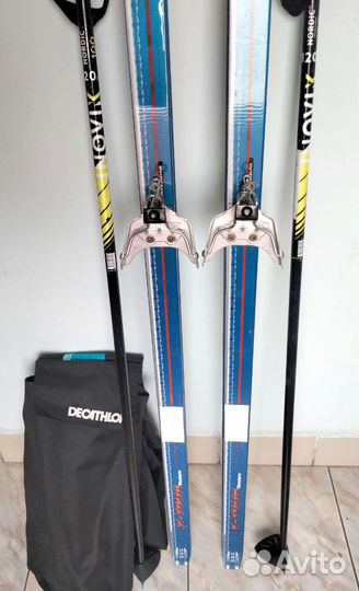 Лыжи беговые детские 170 палки 120