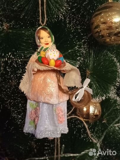 Елочные игрушки из ваты