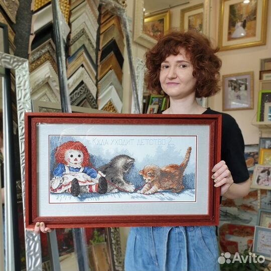 Оформление в багет картин, вышивок, зеркал