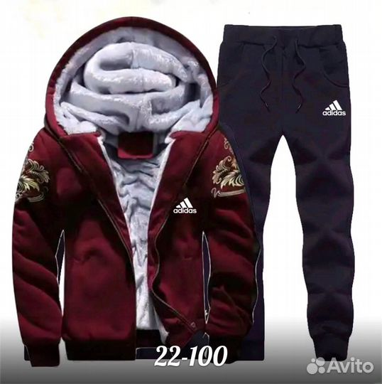 Теплый мужской костюм adidas на осень