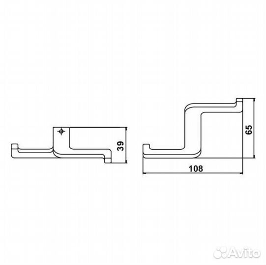 Крючок мебельный двухрожковый