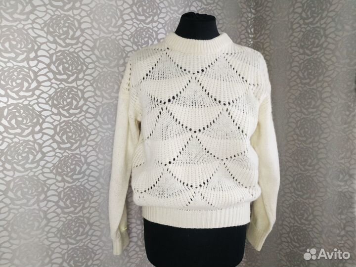Джемпер женский с узором шерсть р.46