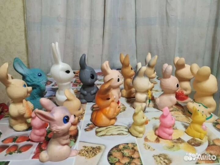 Игрушки СССР зайцыРезина пластмасс