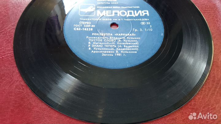Рок-группа Карнавал Миньон 1981 Мелодия