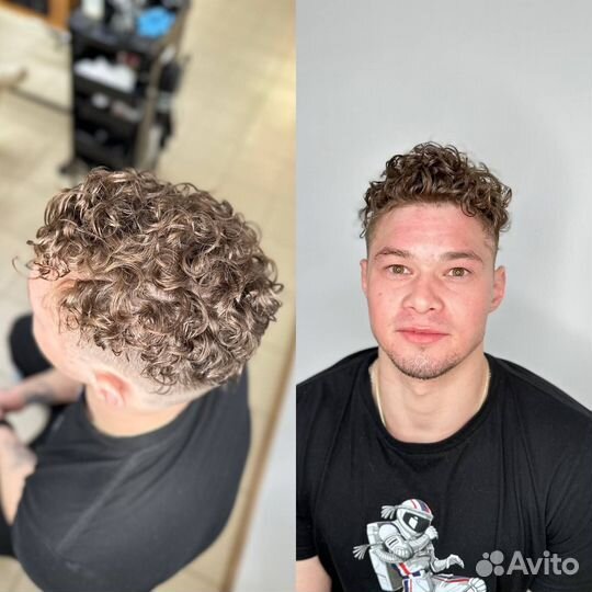 Мужская завивка волос