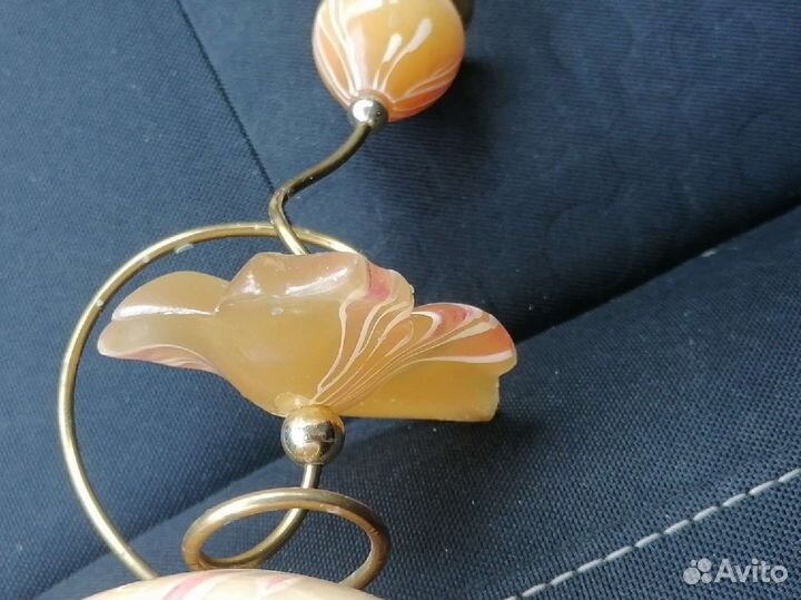 Подсвечник бронза камень селенит