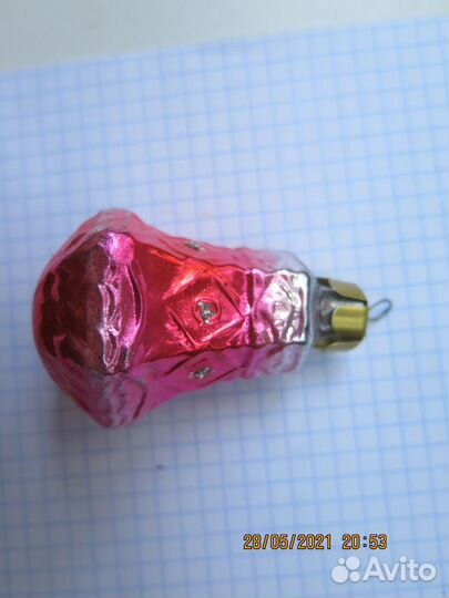 Елочная игрушка фонарик Стекло СССР