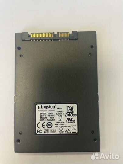Твердотельный накопитель Kingston A400 240 гб SATA