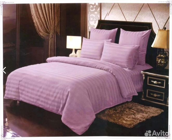Постельное белье страйп сатин евро