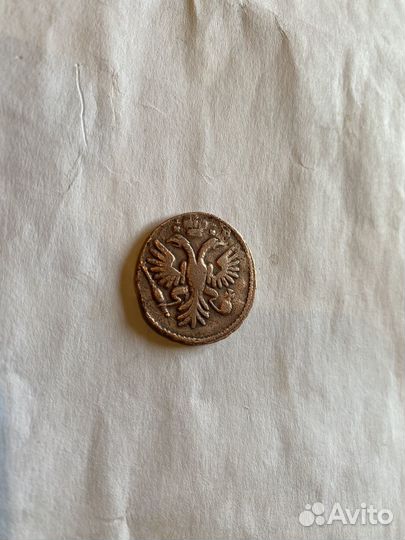 Монета денга 1734г