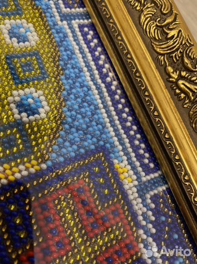 Вышивка бисером икона «Св. Николай Чудотворец»