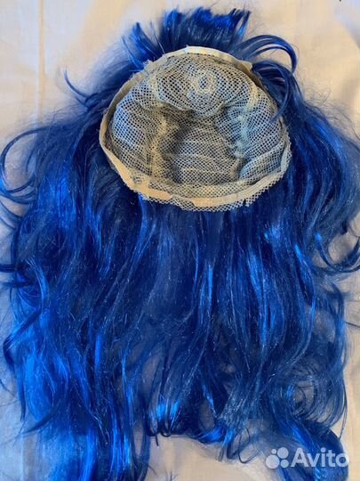 Парик синий на сетке