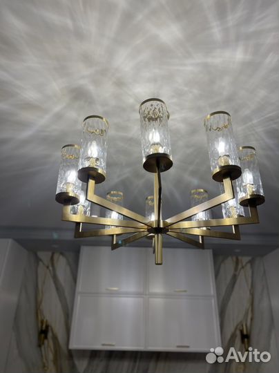 Люстра из латуни и стекла