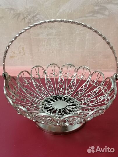 Ваза-конфетницa металл, скань, СССР