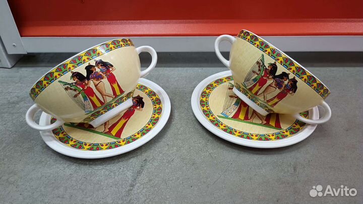 Бульонницы с подтарельниками в Египетском стиле