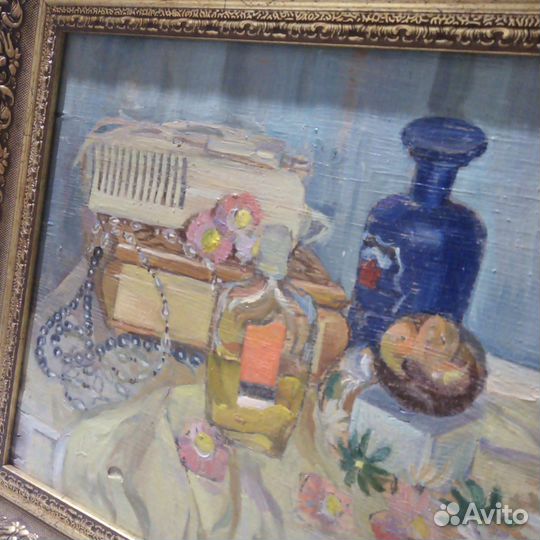 Картина масло Духи Парфюм Туалетный столик СССР