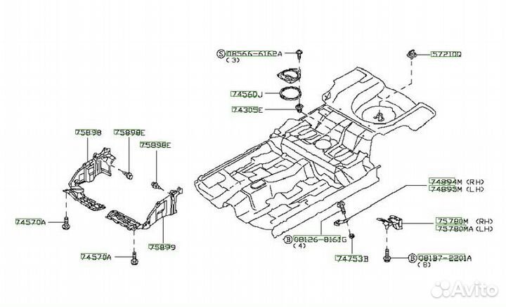 Пыльник двигателя Ниссан Альмера Классик 2006-13