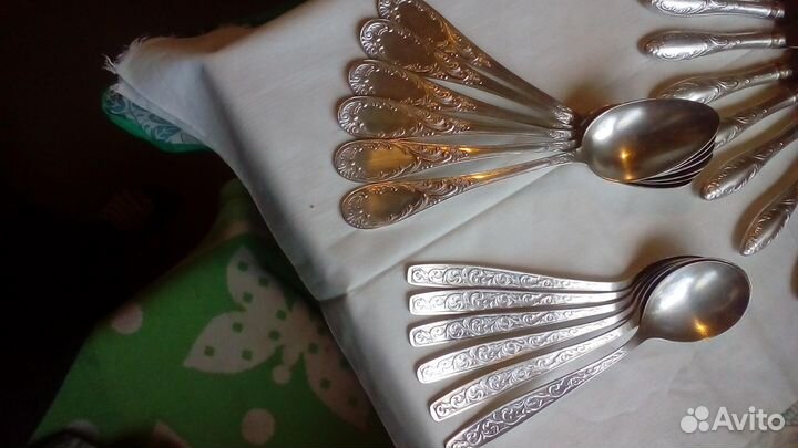 Столовый набор ложки и вилки мельхиор