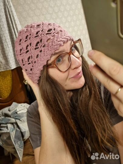 Шапочка летняя вязаная