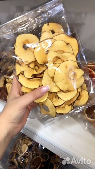 Яблочные чипсы, снеки, сухофрукты