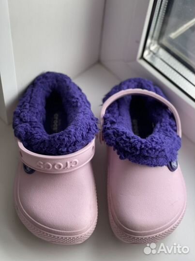 Меховые Сабо crocs детские