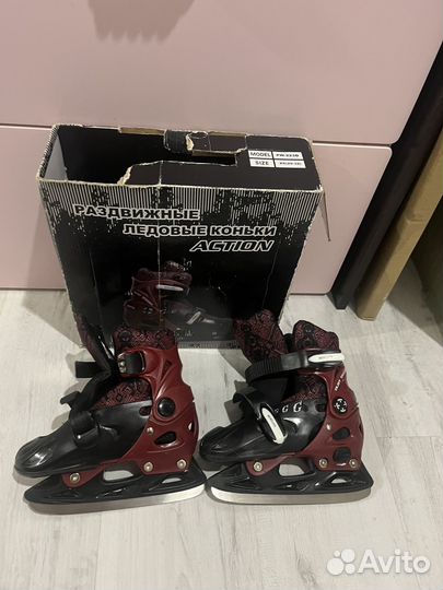 Коньки детские раздвижные29-32,наколенники/налокот