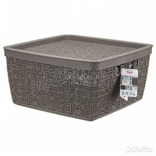 Коробка idea Бязь 8л 28х28х14см с крышкой пластик