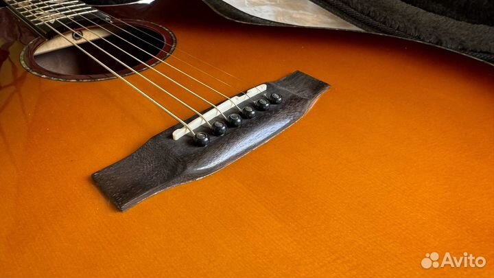 Трансакустическая гитара массив Ели-Cherry Burst