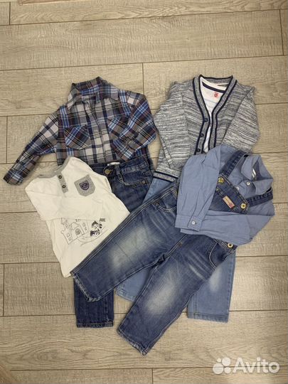 Одежда для мальчика 80-86 пакетом джинсы рубашки