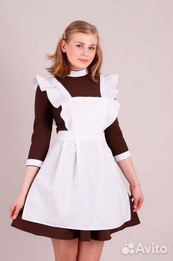 Белый школьный фартук