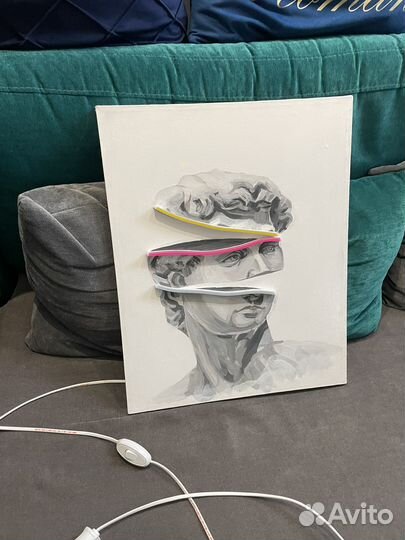 Картина маслом поп арт (с подсветкой)