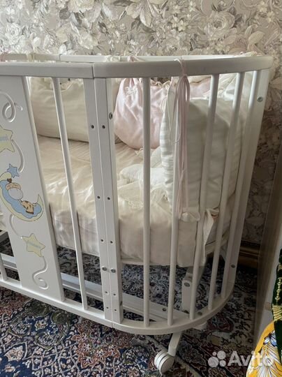 Детская кровать- трансформер 6в1 с маятником