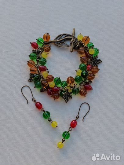 Осенний браслет, браслет гроздь