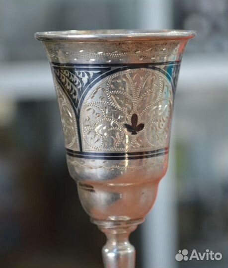 Серебряная рюмка. бокал - 875 пр. кубачи