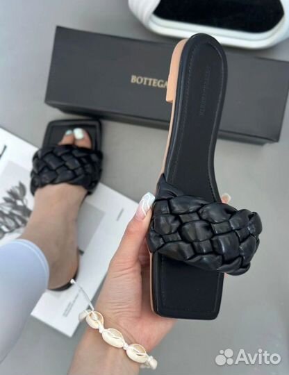 Кожаные шлепанцы bottega veneta