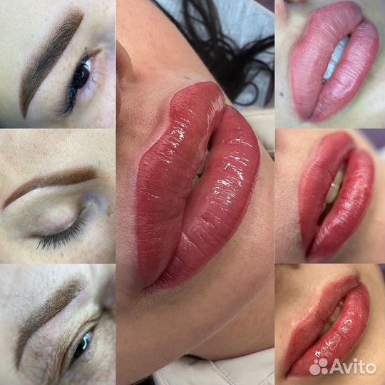 Перманентный макияж бровей и губ