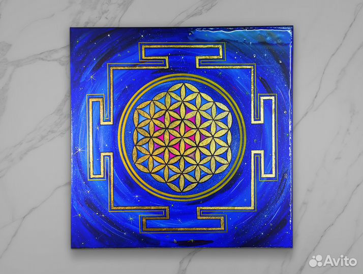 Мандала, интерьерная Картина 50х50см Холст, Акрил