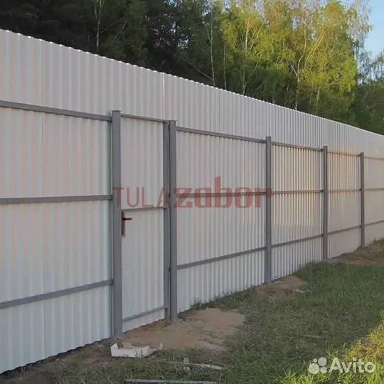 Забор из профнастила высотой 3 метра в Белёве