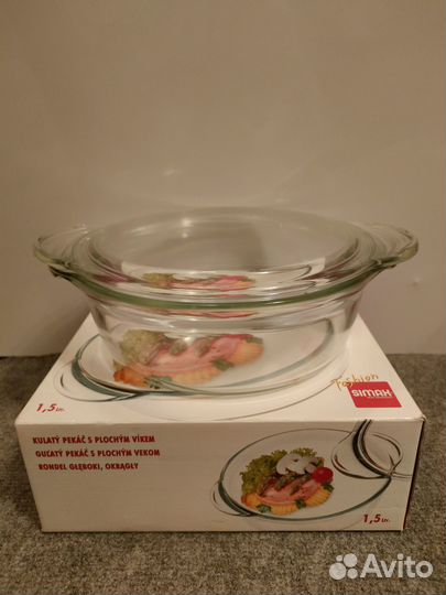 Новая жаропрочная стеклянная кастрюля 1,5л