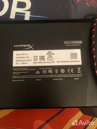 Игровая клавиатура hyperx alloy fps pro