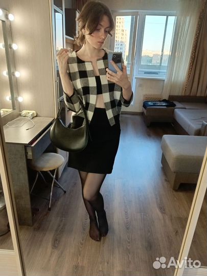 Кардиган укороченный, комплект с юбкой