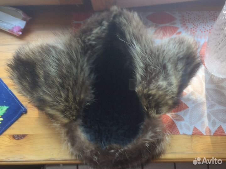 Мужская шапка(енот, нат.кожа)