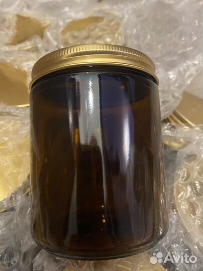 Банки для свечей 250 мл (золотая крышка)