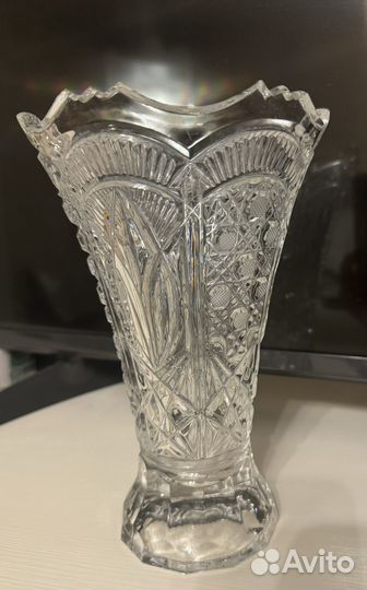 Ваза хрустальная СССР 22 см для цветов